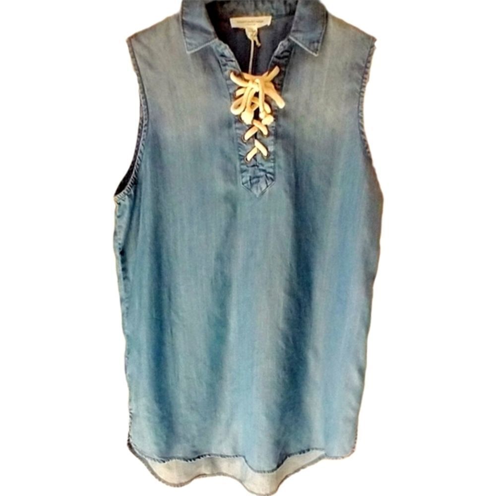 Beach Lunch Lounge Sleeveless Light Blue Top. Size XS